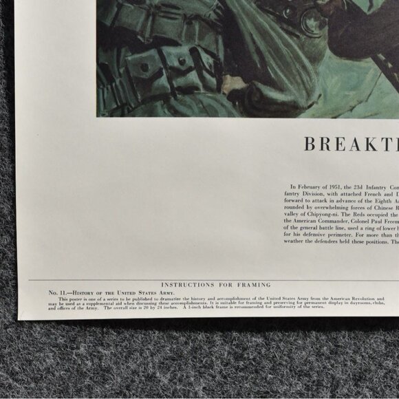 Vintage Breakthrough At Chipyong-Ni US Army In Action Poster No 21-47 20"x24" - Picture 4 of 8